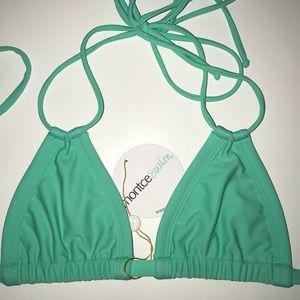 mint colored Montce Swim bikini top - size M